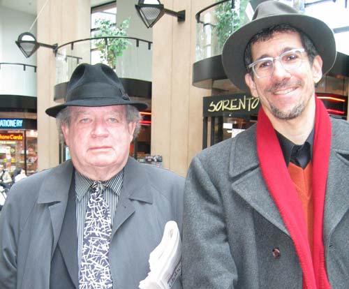 Adam with Jim Green at the library